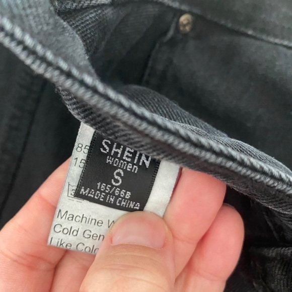 Women’s Shein distressed baggy black jeans S - Picture 2 of 4